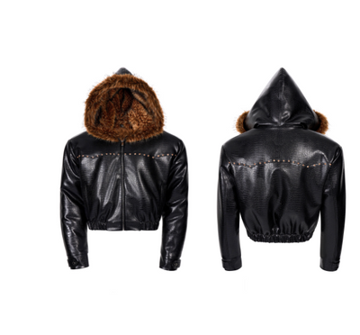 Chaqueta Acolchada con Capucha de Pelaje Sintético para Hombre - Image 6
