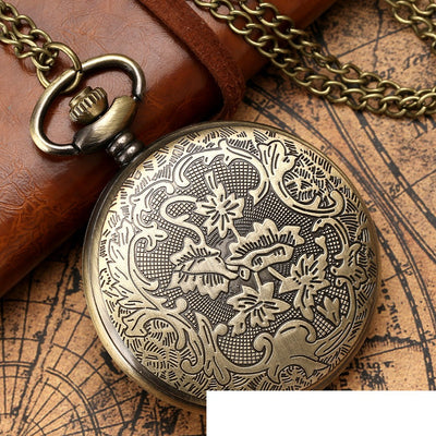 Reloj de Bolsillo Retro Tallado con Ojo de Gato Verde - Cuarzo Grande - Image 10