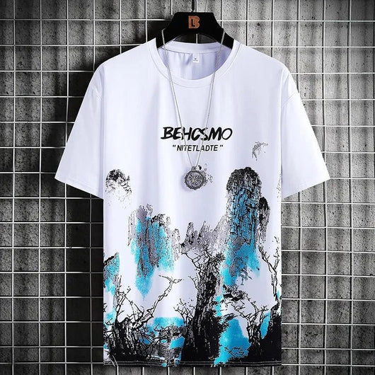 Camiseta Deportiva Hombre Diseño Pintura Tinta Transpirable