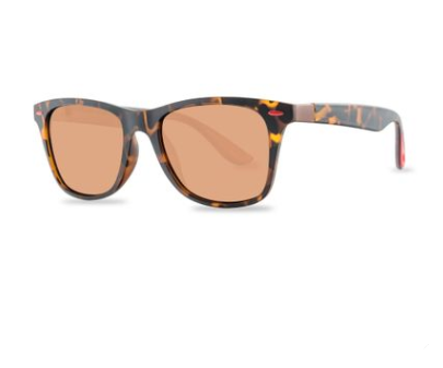 Black Wayfarer-style men's polarized sunglasses with dark gray lenses and a subtle silver accent on the temples. - Image 5