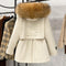 Abrigo de Invierno con Capucha de Piel Natural de Mapache y Zorro - Plumón para Mujer