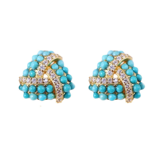 Aretes Turquesa Hubei con Diseño Explosivo para Mujer - Image 9