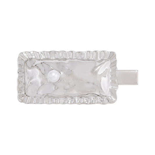 Pasador Cuadrado Retro con Textura - Accesorio Capilar Creativo y Personalizado