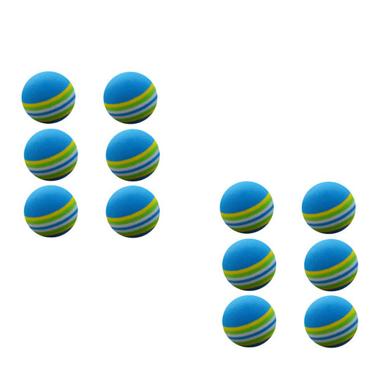 Twelve small, round rainbow-striped balls, ideal as interactive cat toys or for golf practice, on a white background. - Image 10