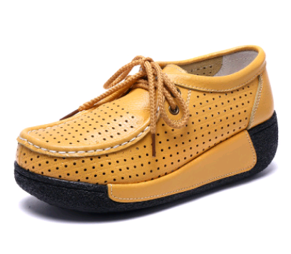 Zapatos Casuales de Cuero con Cordones y Suela Gruesa para Mujer - Image 7