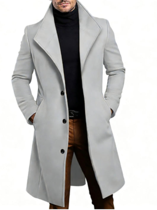 Abrigo Trench de Lana Media Longitud para Hombre - Image 14