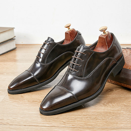 Zapatos Oxford de Cuero Charol con Punta Fina - Calzado Ejecutivo para Hombre - Image 6