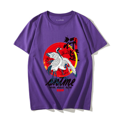 Camiseta suelta estampada con diseño de olas para hombre - Image 14