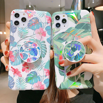 Funda para Celular con Diseño Floral Láser y Soporte - Image 4