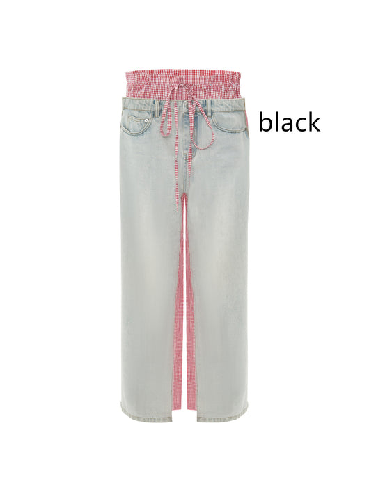 Jeans Rosa con Diseño Patchwork Cuadros para Mujer - Image 7