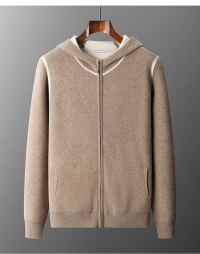 Cardigan Suéter de Punto Suelto con Capucha para Hombre - Image 11