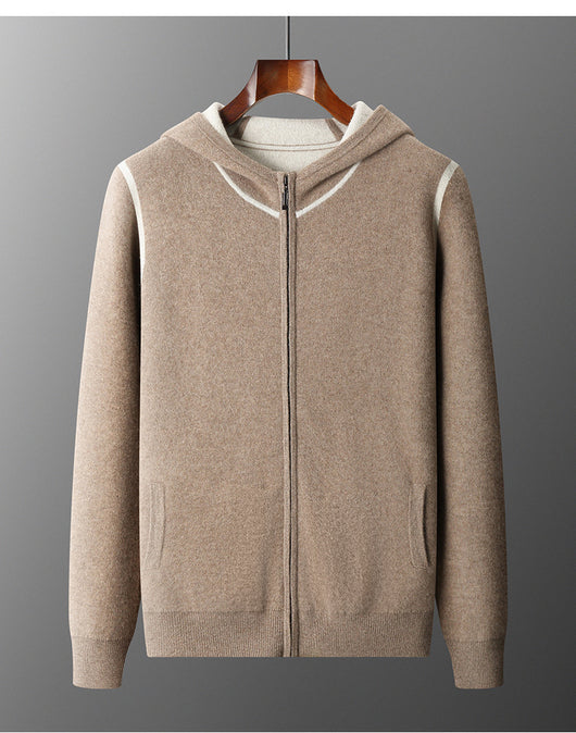 Cardigan Suéter de Punto Suelto con Capucha para Hombre - Image 11