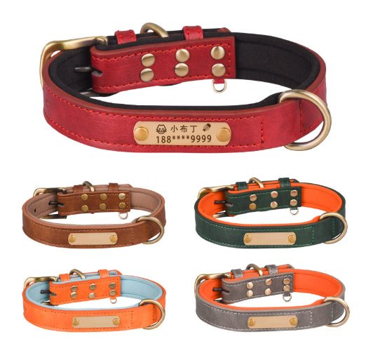 Collar Respirable de Cuero Retro con Correa para Perro - Image 20