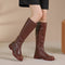 Botas Largas de Cuero Genuino Estilo Británico Retro