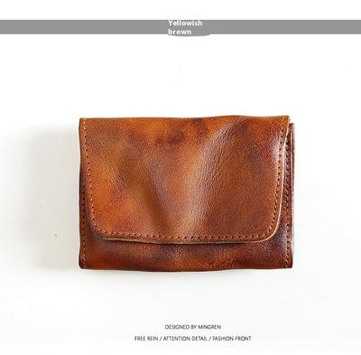 Billetera Corta de Cuero Vacuno Estilo Retro para Hombre - Image 12