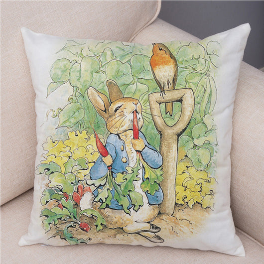 Funda de Cojín Conejo Cartoon Piel de Melocotón para Sofá y Decoración del Hogar - Image 26