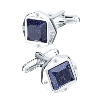 Gemelos Piedra Azul Arenisca para Hombre - Lujo Francés - Image 2