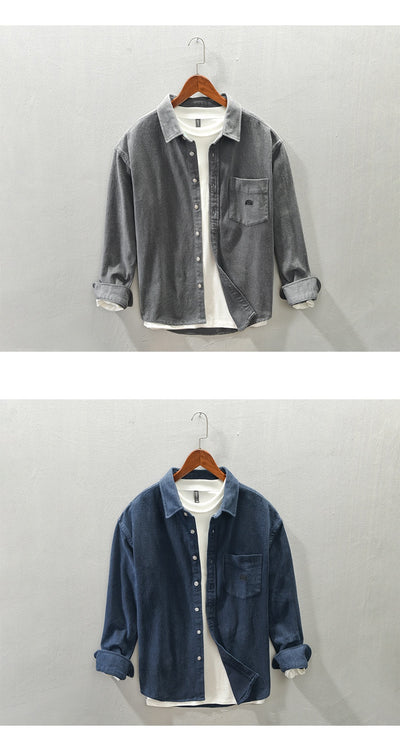 Camisa Casual de Manga Larga con Acabado Cepillado para Hombre - Image 16