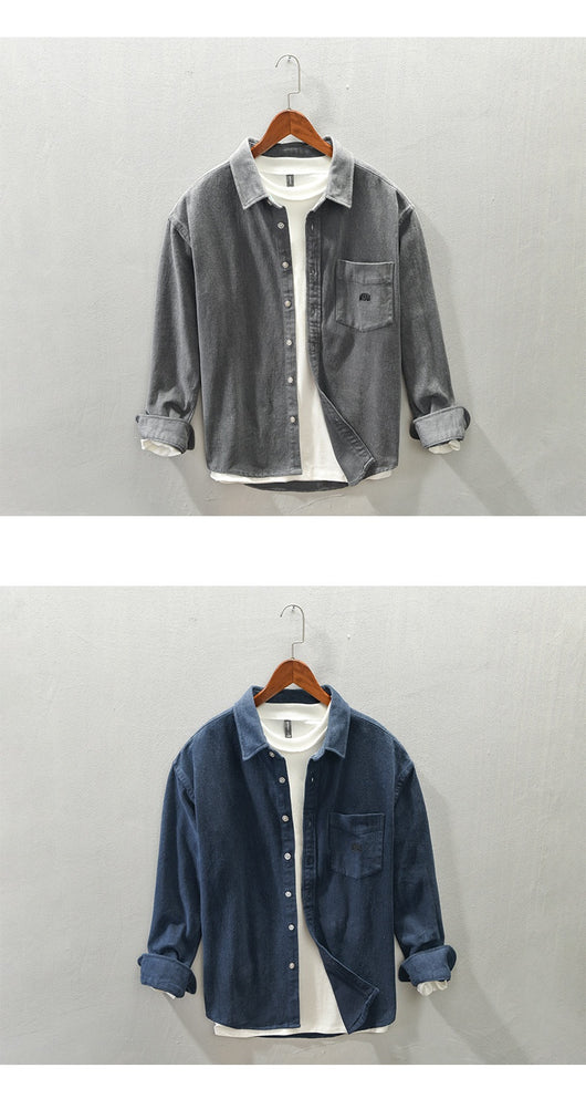 Camisa Casual de Manga Larga con Acabado Cepillado para Hombre - Image 16