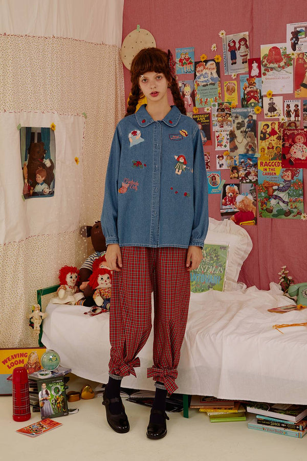 Camisa de Mezclilla Azul con Manga Larga para Mujer - Diseño Juvenil y Adorable