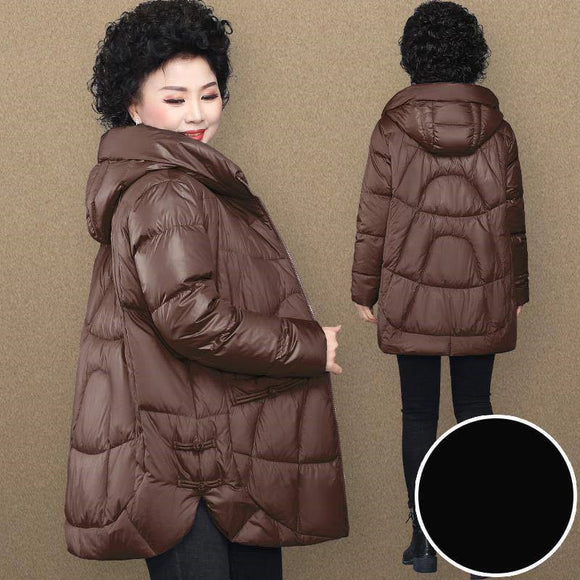 Chaqueta Acolchada de Algodón Brillante Talla Grande