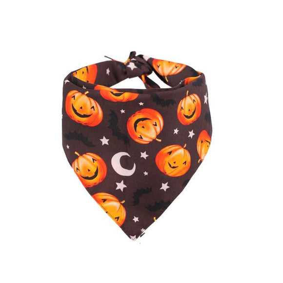 Pañuelo Triangular Reversible Halloween para Perros - Diseño Calabaza