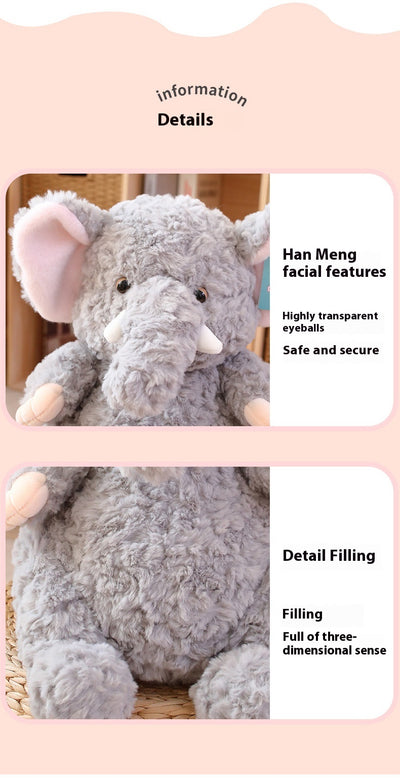 Peluche Elefante y Cerdo Gris de la Serie Lazy - Juguete Suave - Image 17