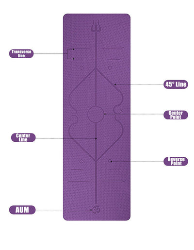 Tapete de Yoga Antideslizante con Líneas de Alineación para Principiantes - Image 2