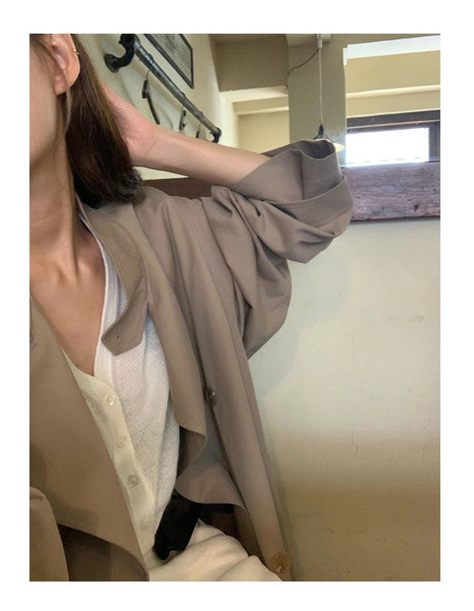 Abrigo Trench Largo Elegante con Cuello de Pie y Corte Slim - Image 23