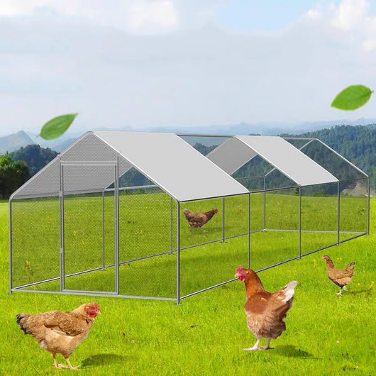 Gallinero Metálico Resistente con Techo Impermeable para Lluvia - Image 12