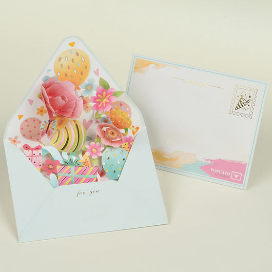 Tarjeta de Felicitación 3D Flor Central con Sobre - Image 3