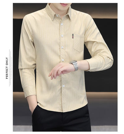 Camisa Slim Fit a Rayas Versátil para Joven - Image 23