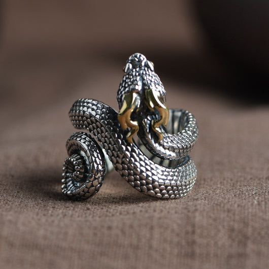 Anillo de Serpiente Retro Plateado Personalizado - Image 9