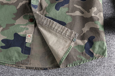 Camisa Overol Camuflado Lavado Clásico Manga Larga para Hombre - Image 10