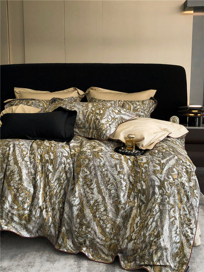 Juego de Cama de Algodón Pima de 4 Piezas Estampado - Image 5