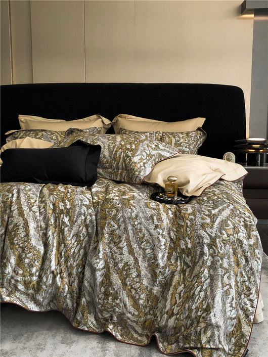 Juego de Cama de Algodón Pima de 4 Piezas Estampado - Image 5