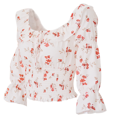 Blusa Tubo Plisada de Cuello Único con Estampado para Primavera y Verano - Image 7