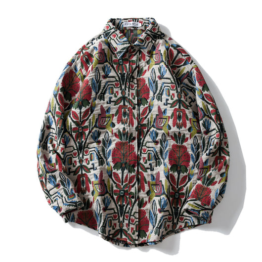 Camisa Étnica Retro Suelta para Hombre - Cálida y Versátil - Image 8