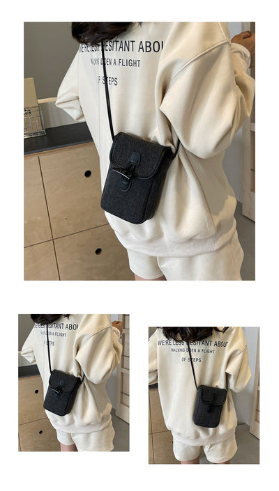 Bolsa Mensajera de Mezclilla Vertical con Botón de Cuerno para Celular Mujer - Image 16