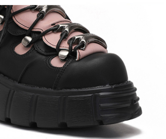 Zapatillas Plataforma Punk Retro con Contraste de Colores para Mujer - Image 6
