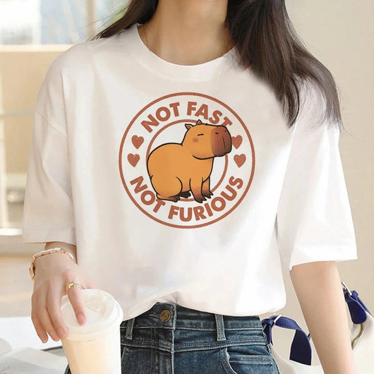 Playera Vintage Capibara para Mujer - Diseño Cartoon Adorable - Image 9
