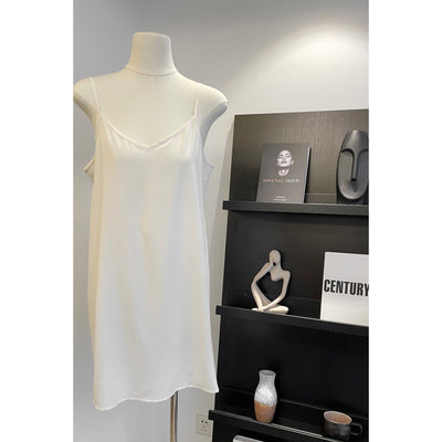 Vestido Maxi Boho Étnico de Lino con Bordados, Escote V Blanco - Image 5