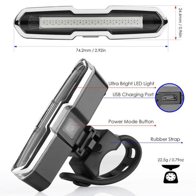 Luz Trasera LED Roja y Azul USB para Bicicleta de Montaña - Image 3