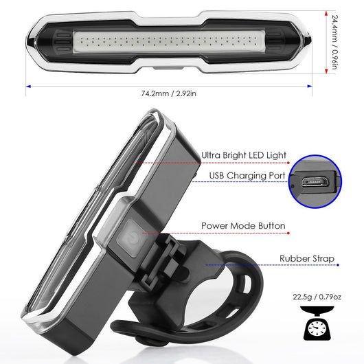 Luz Trasera LED Roja y Azul USB para Bicicleta de Montaña - Image 3