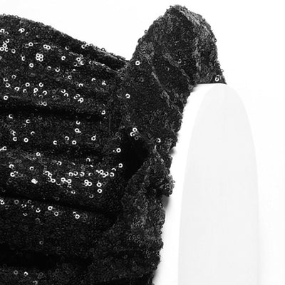 Pantalones de Cintura Alta con Lentejuelas y Efecto Bandage - Image 4