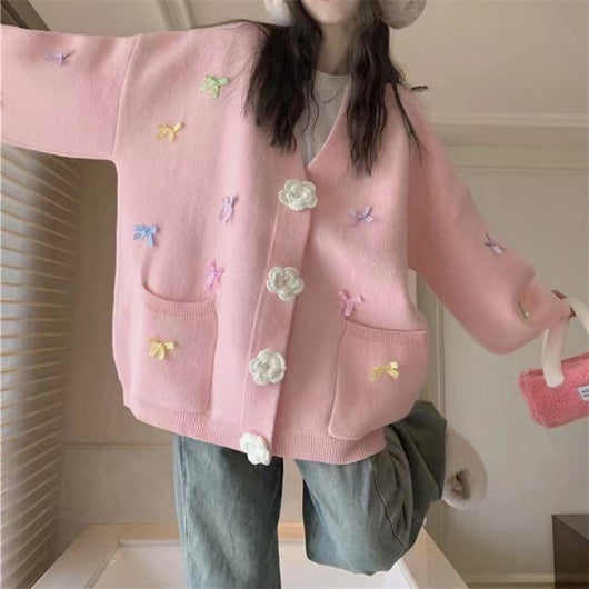 Cardigan Tejido con Moño Oversized para Mujer - Image 11