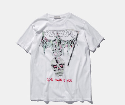 Camiseta de Algodón Puro con Diseño Calavera Religiosa Unisex - Image 5