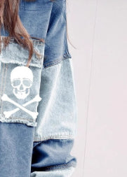 Chaqueta Denim Bloques de Color para Halloween Mujer - Image 5