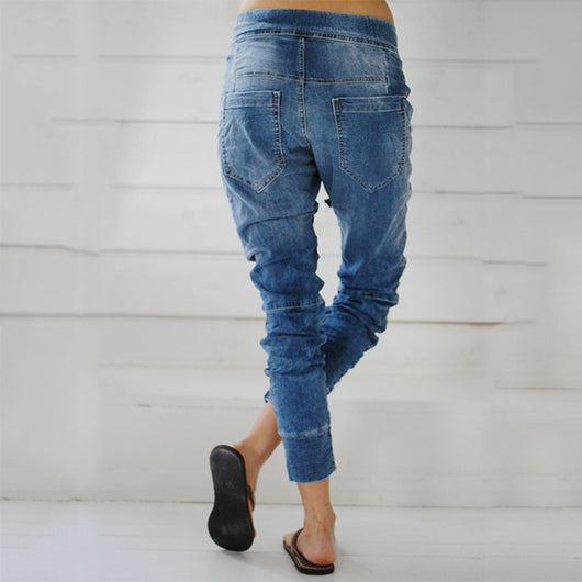 Pantalones Harem Denim con Cordones - Image 3