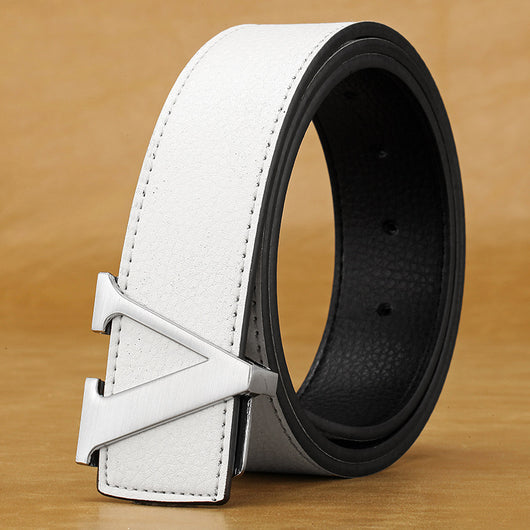 Cinturón de Cuero para Hombre con Hebilla de Letras - Image 18